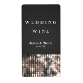 Sparkle Glitzer Sequins Glam Wedding Wine Labels (Vorne)