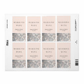 Sparkle Glitzer Sequins Glam Wedding Wine Labels (Vorne)