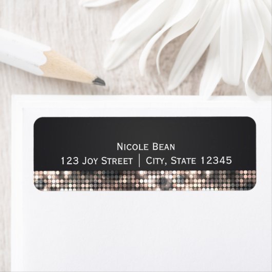Sparkle Glitzer Sequins Glamour Address Labels (Insitu)