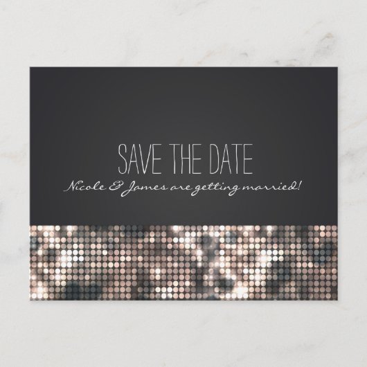 Sparkle Glitzer Sequins Glamour Black Postcard Ankündigungspostkarte (Vorderseite)