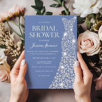 Sparkle Glitzer Wedding Dress Brautparty Einladung