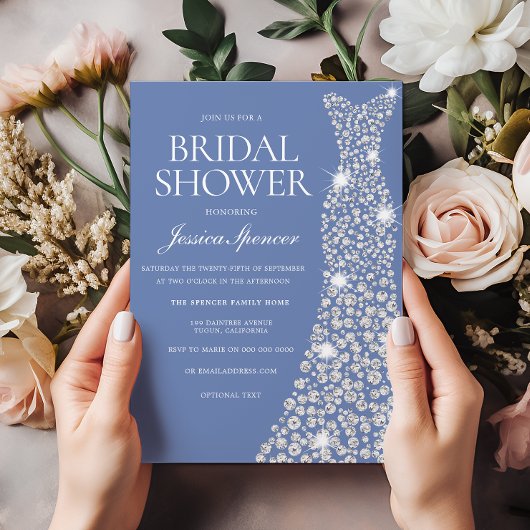 Sparkle Glitzer Wedding Dress Brautparty Einladung