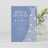 Sparkle Glitzer Wedding Dress Brautparty Einladung (Stehend Vorderseite)