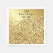 Sparkle Gold 50. Hochzeitstag Serviette (Vorderseite)