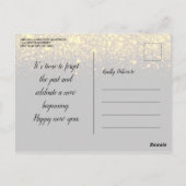 Sparkle Gold Black New Year's Eve Party Einladung Postkarte (Rückseite)