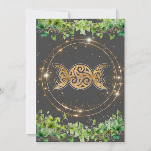 Sparkle Gold Botanic Celestial Wedding Einladung (Rückseite)