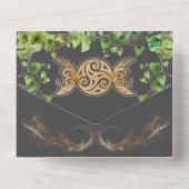 Sparkle Gold Botanische Feier auf einer Hochzeit All In One Einladung (Rückseite)