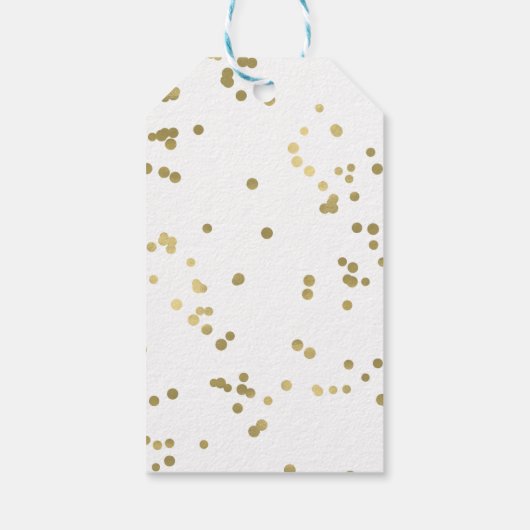Sparkle Gold Confetti Geschenkanhänger (Rückseite)