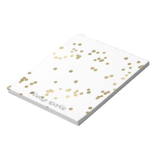 Sparkle Gold Confetti Wedding Notizblock (Rotiert)
