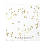 Sparkle Gold Confetti Wedding Notizblock (Vorderseite)
