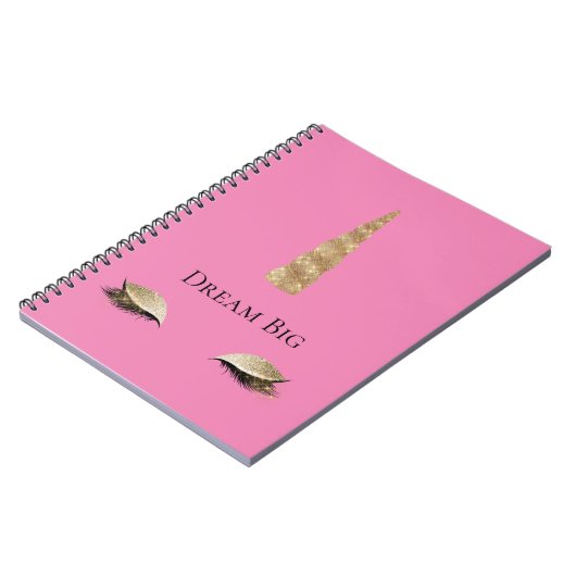 Sparkle Gold Glam Unicorn Notizblock (Linke Seite)