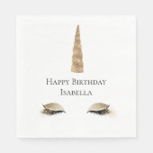 Sparkle Gold Glam Unicorn Serviette (Vorderseite)