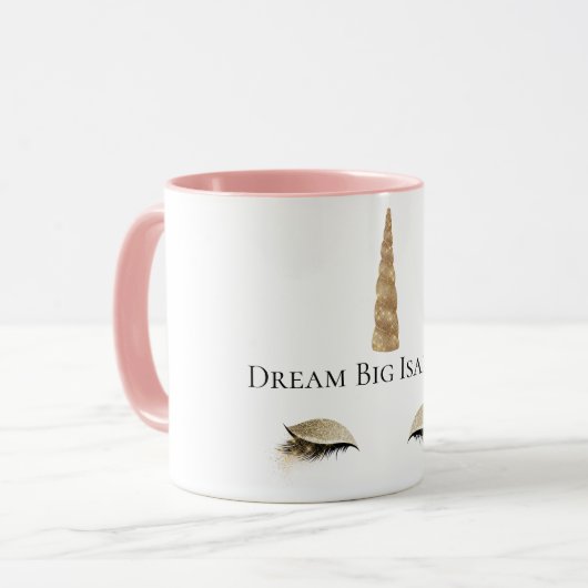 Sparkle Gold Glam Unicorn Tasse (Vorderseite Links)