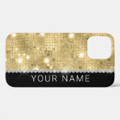 Sparkle Gold Glitzer Individuelle Name Case-Mate iPhone Hülle (Rückseite (Horizontal))