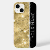 Sparkle Gold Glitzer Individuelle Name Case-Mate iPhone Hülle (Rückseite)