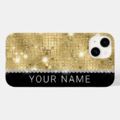 Sparkle Gold Glitzer Individuelle Name Case-Mate iPhone Hülle (Rückseite (Horizontal))