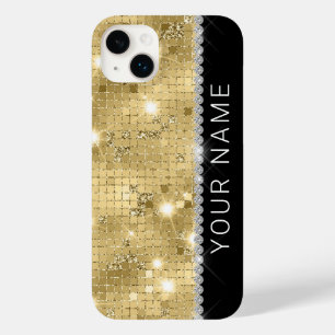 Sparkle Gold Glitzer Individuelle Name Case-Mate iPhone 14 Plus Hülle
