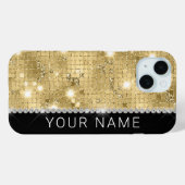 Sparkle Gold Glitzer Individuelle Name Case-Mate iPhone Hülle (Rückseite (Horizontal))