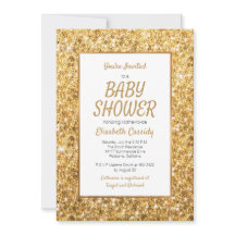 Sparkle Gold Glitzer Kinderdusche Einladung