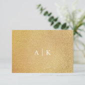 Sparkle Gold Glitzer Wedding Bride Groom Initialen Dankeskarte (Stehend Vorderseite)