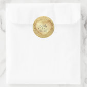 Sparkle Gold Heart 50. Hochzeitstag Runder Aufkleber (Tasche)