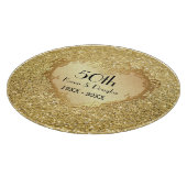 Sparkle Gold Heart 50. Hochzeitstag Schneidebrett (Ecke)