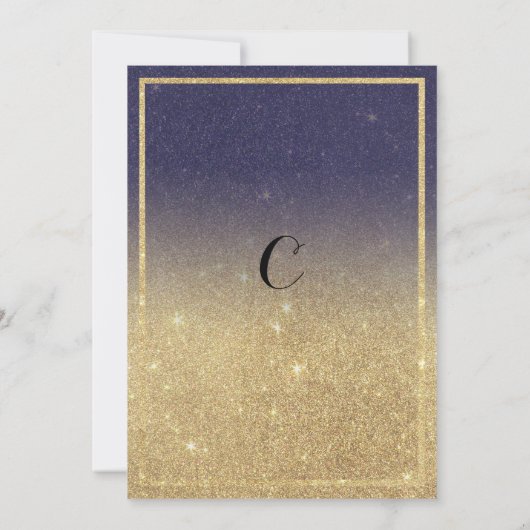 Sparkle Gold Lila Ombre Glitzer Retirement Party Einladung (Rückseite)