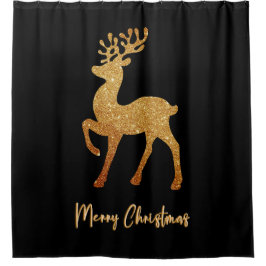 Sparkle Gold Rentier zu Weihnachten Duschvorhang