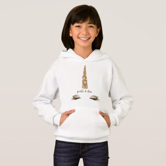 Sparkle Gold Unicorn Hoodie (Vorne ganz)