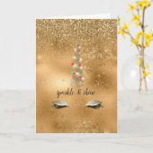 Sparkle Gold Unicorn Karte (Gelbe Blume)