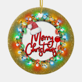 Sparkle Gold Weihnachtsbrillen Frohe Weihnachten Keramik Ornament