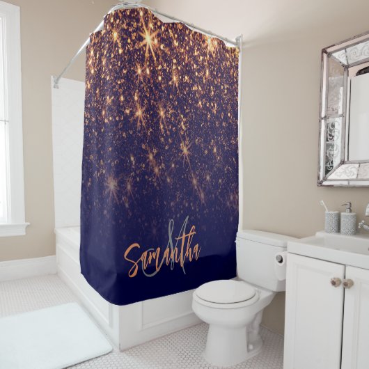 Sparkle Golden Glitzer Duschvorhang (Beispiel)