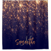 Sparkle Golden Glitzer Duschvorhang (Vorderseite)