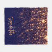 Sparkle Golden Glitzer Fleecedecke (Vorderseite (Horizontal))