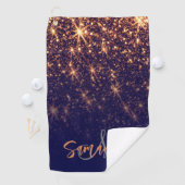 Sparkle Golden Glitzer Golfhandtuch (Insitu)
