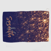 Sparkle Golden Glitzer Golfhandtuch (Horizontal)
