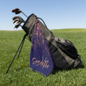 Sparkle Golden Glitzer Golfhandtuch (Gras)