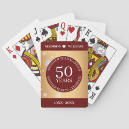 Sparkle Golden Red Background Hochzeit Jahrestag Spielkarten