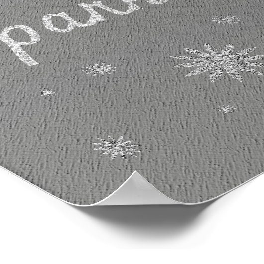 Sparkle Grau mit Silver Glitzer Poster (Ecke)