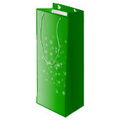 Sparkle Green Christmas Geschenktüte Für Weinflaschen (Rückseite Schrägansicht)