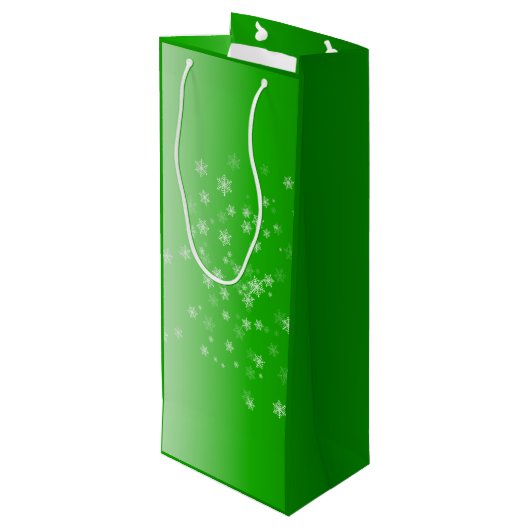 Sparkle Green Christmas Geschenktüte Für Weinflaschen (Rückseite Schrägansicht)