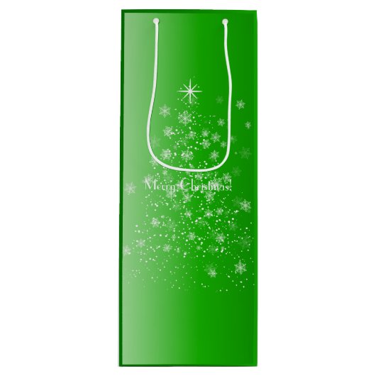 Sparkle Green Christmas Geschenktüte Für Weinflaschen (Vorderseite)