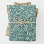 Sparkle Green Glitz Gold Glitzer Geschenkpapier Set (Beispiel)