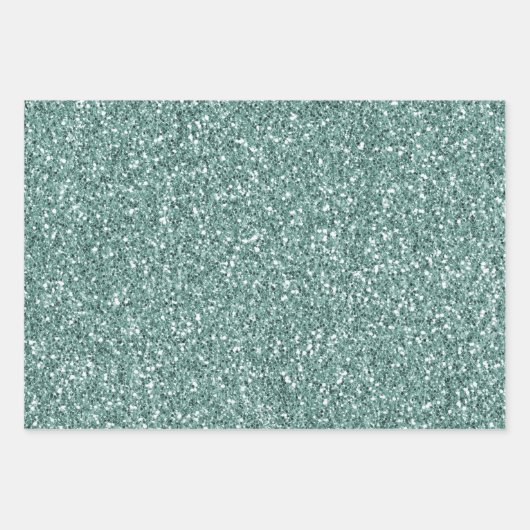 Sparkle Green Glitz Gold Glitzer Geschenkpapier Set (Vorderseite)