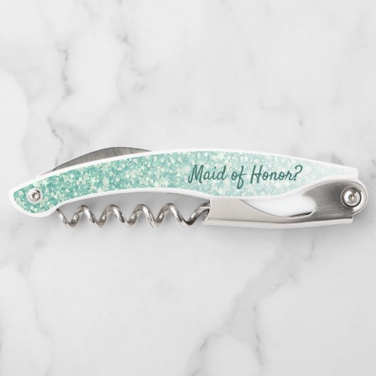 Sparkle Green Glitzer Kellnermesser (Rückseite)