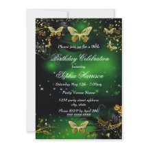 Sparkle Green Gold Butterfly Geburtstagsparty