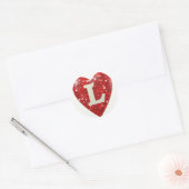 Sparkle Heart Red L Runder Aufkleber (Umschlag)