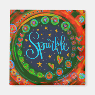 Sparkle Hearts Hübsche Funny Colorful Inspirivity Magnet