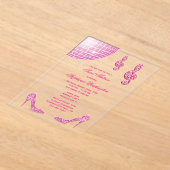 Sparkle Heelse und Rosa Disco Ball Sweet 16 Acryleinladungen (Ablage )