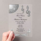 Sparkle Heelse und Silver Disco Ball Sweet 16 Acryleinladungen (Insitu (Handheld))
